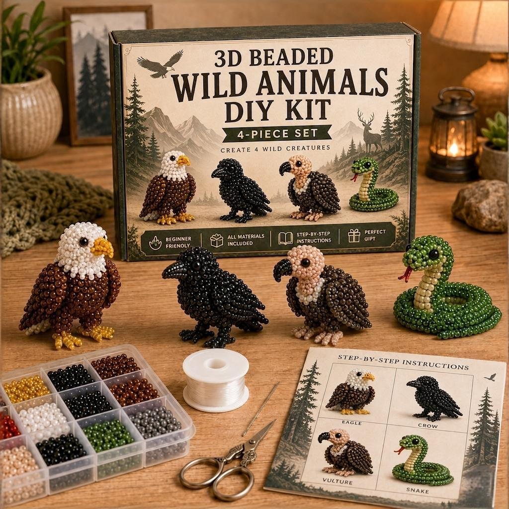 🧵✨ Tiny 3D Beaded Animal DIY Kit