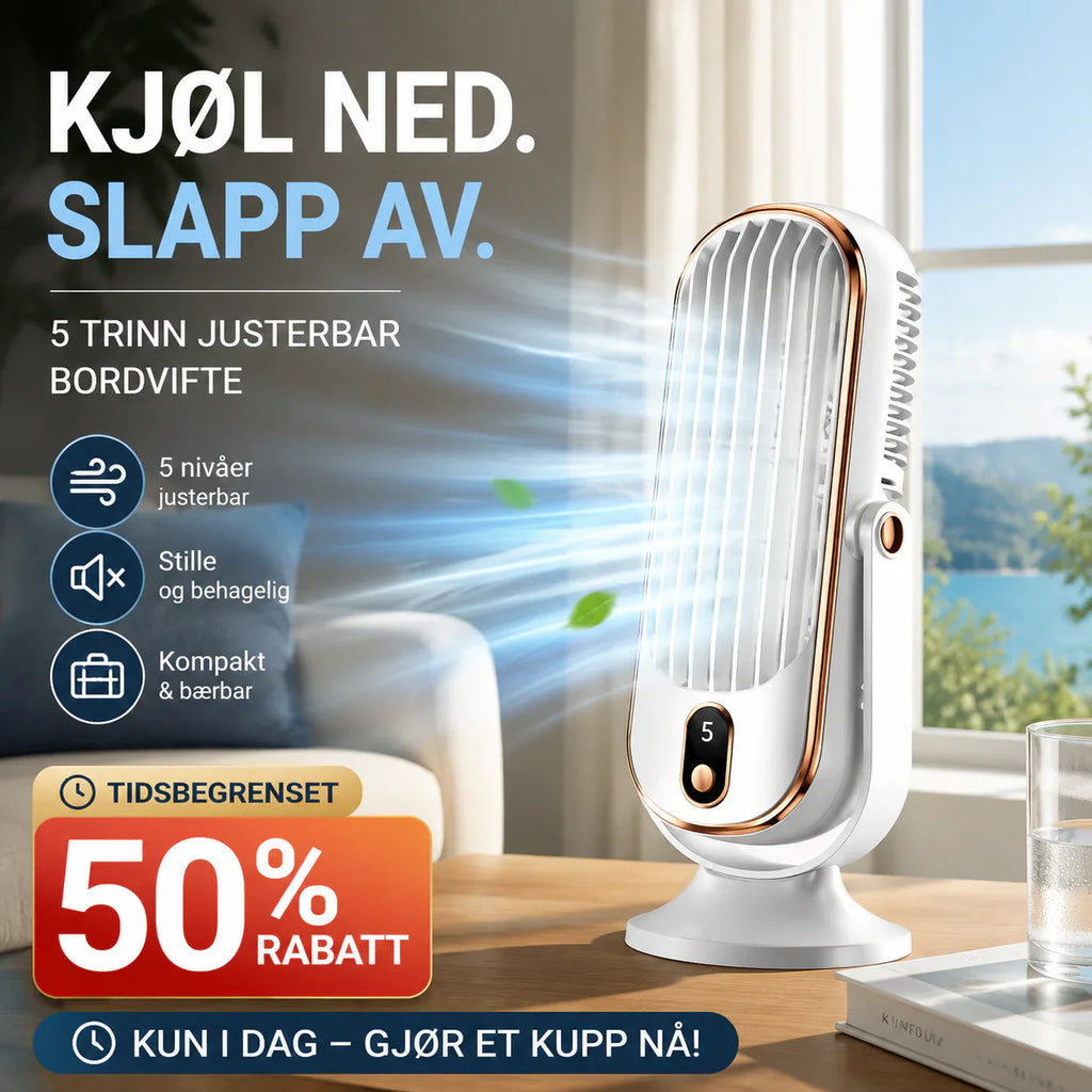 🥳2026 HOT SALE🥳💞50K+ SOLD!💨🌙 50% OFF! Portable Table Fan – 5 speeds, ultra‑quiet, gentle breeze. Perfect for bedroom or office. Stay cool without noise! 😴✨