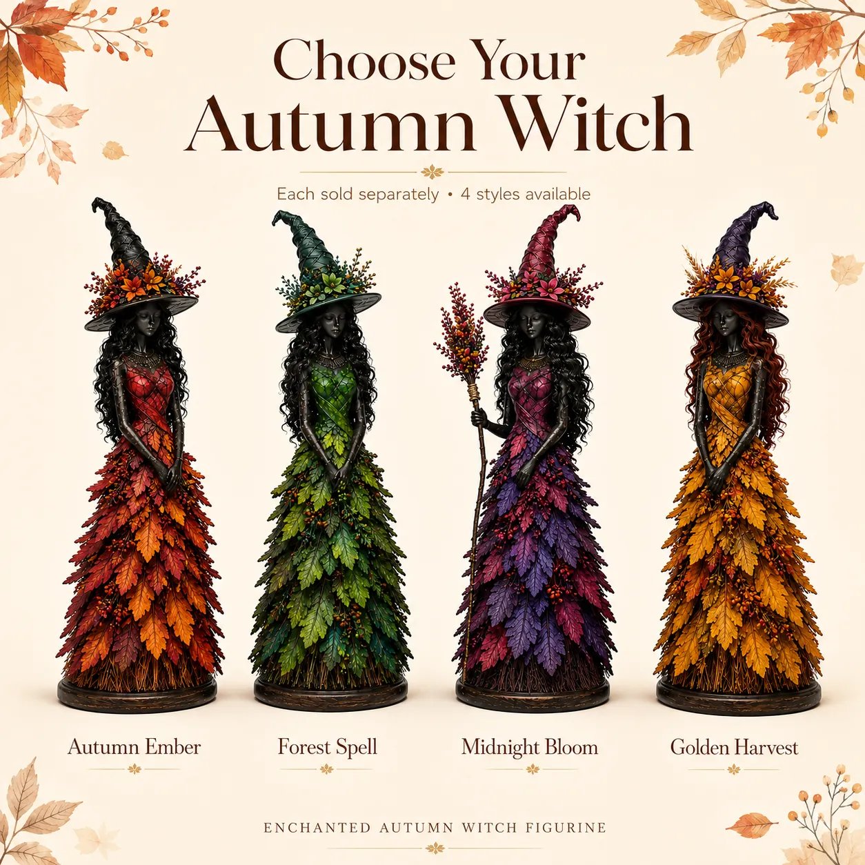💥LAST DAY: 49% OFF - 🧙 Enchanted Autumn Witch Figurine (📦Buy 2, get free shipping)