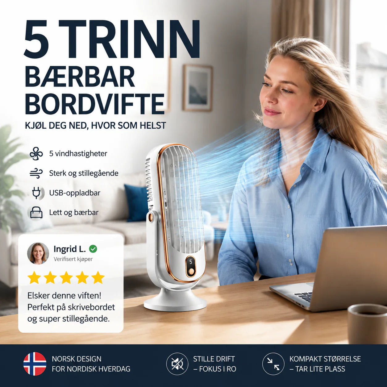 🥳2026 HOT SALE🥳💞50K+ SOLD!💨🌙 50% OFF! Portable Table Fan – 5 speeds, ultra‑quiet, gentle breeze. Perfect for bedroom or office. Stay cool without noise! 😴✨