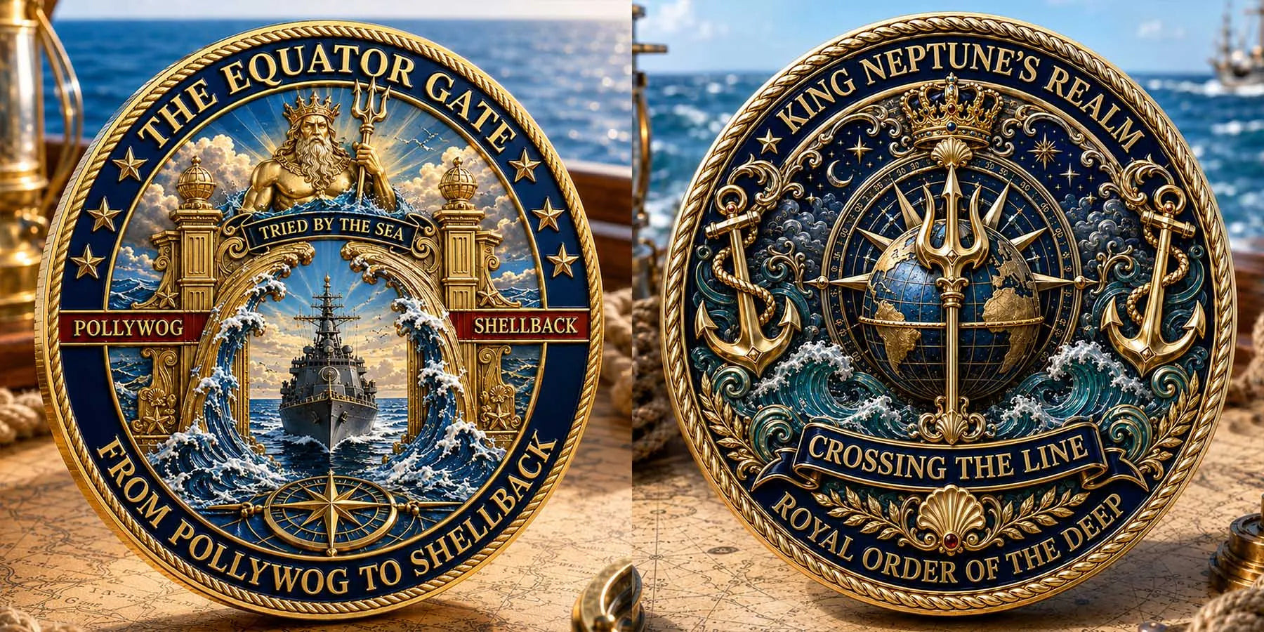 👑King Neptune’s Realm Commemorative Naval Metal Medal