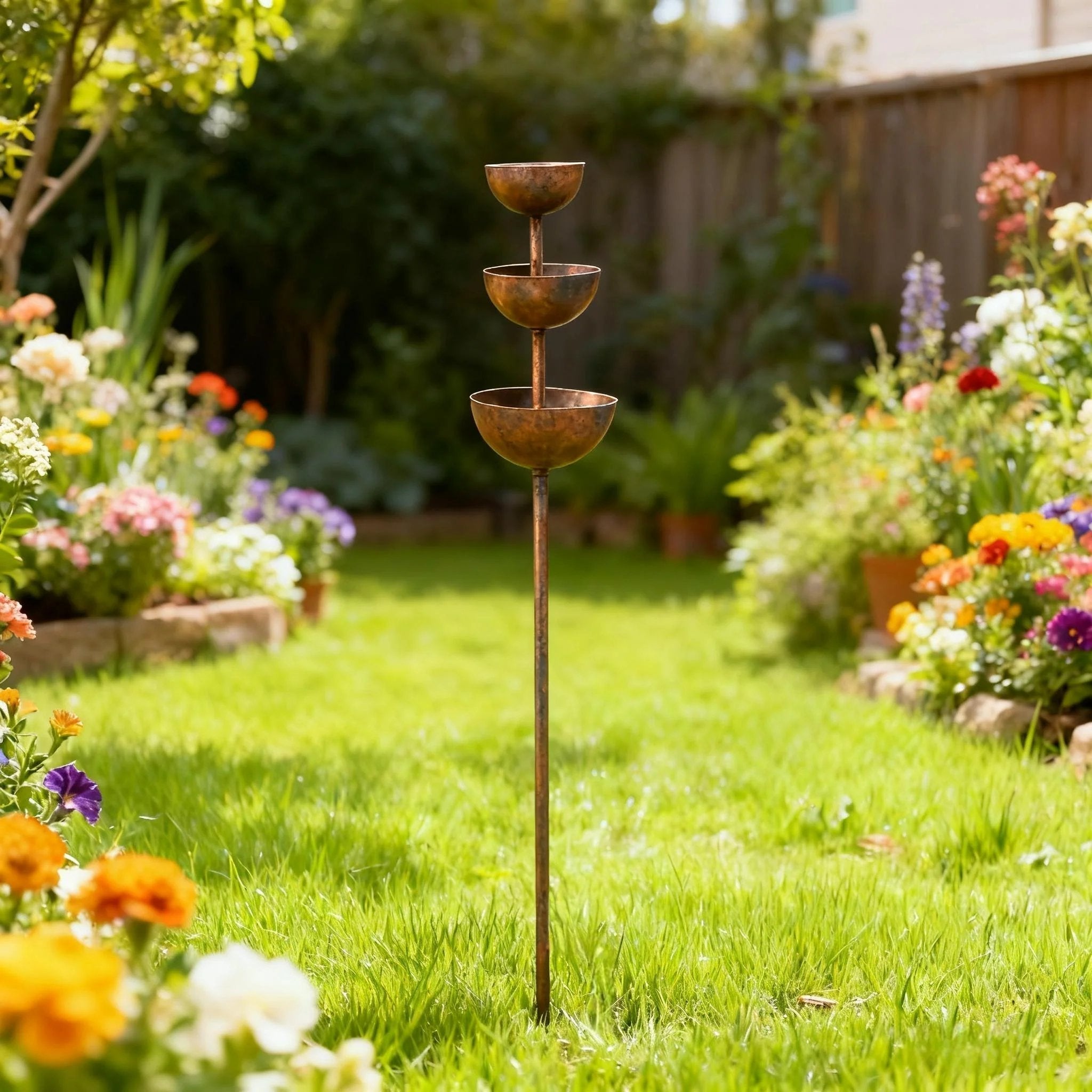 🐦Final Hours Flash Sale ￡12.99!!⚡ Rain Catcher - Plant Support 🌧️Metal Garden Ornament