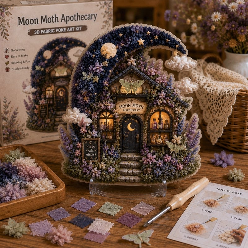 🏡 No-Sew 3D Textile Art Kit: Fairy Village ✨