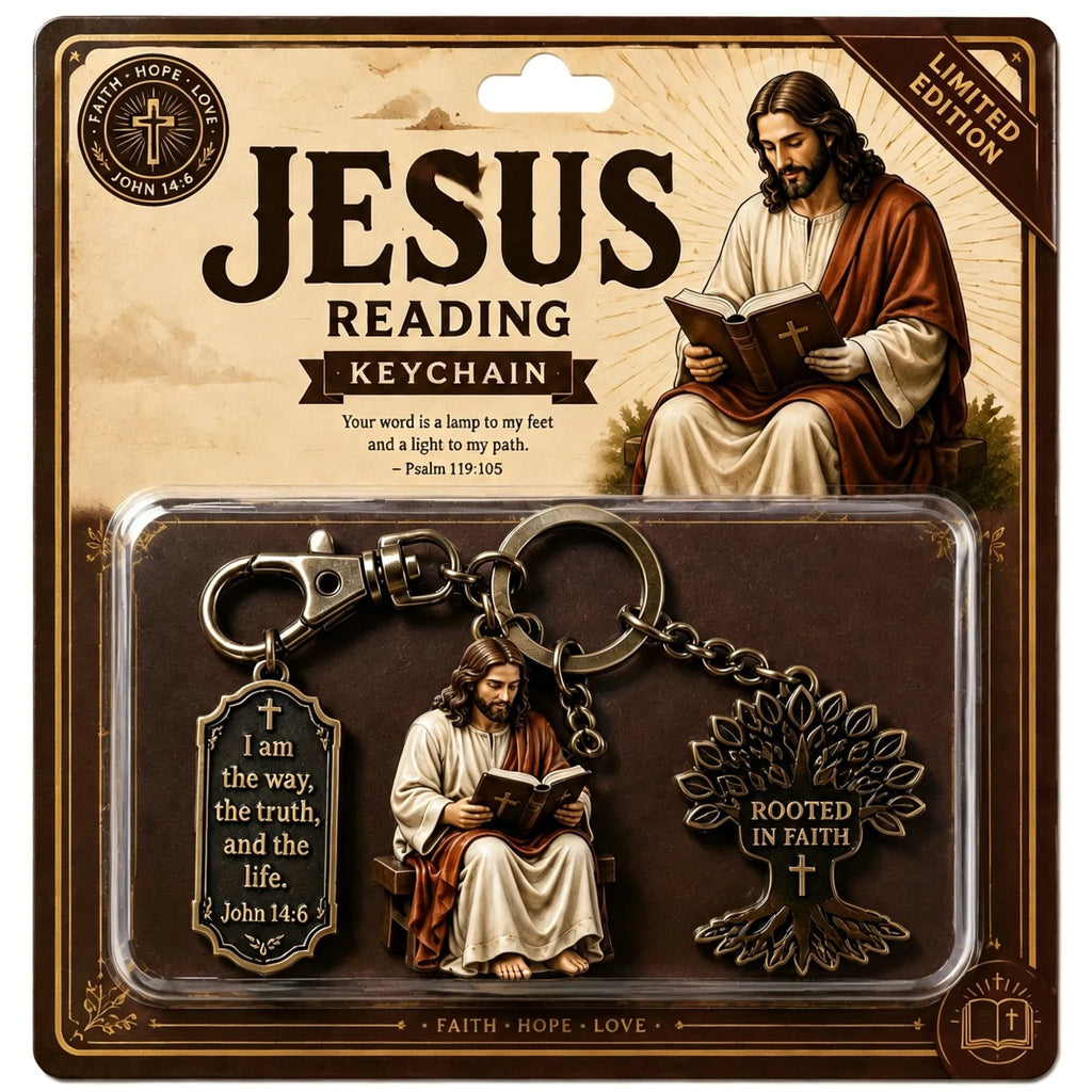 🔥LAST DAY 49% OFF - ✝Jesus Reading Keychain