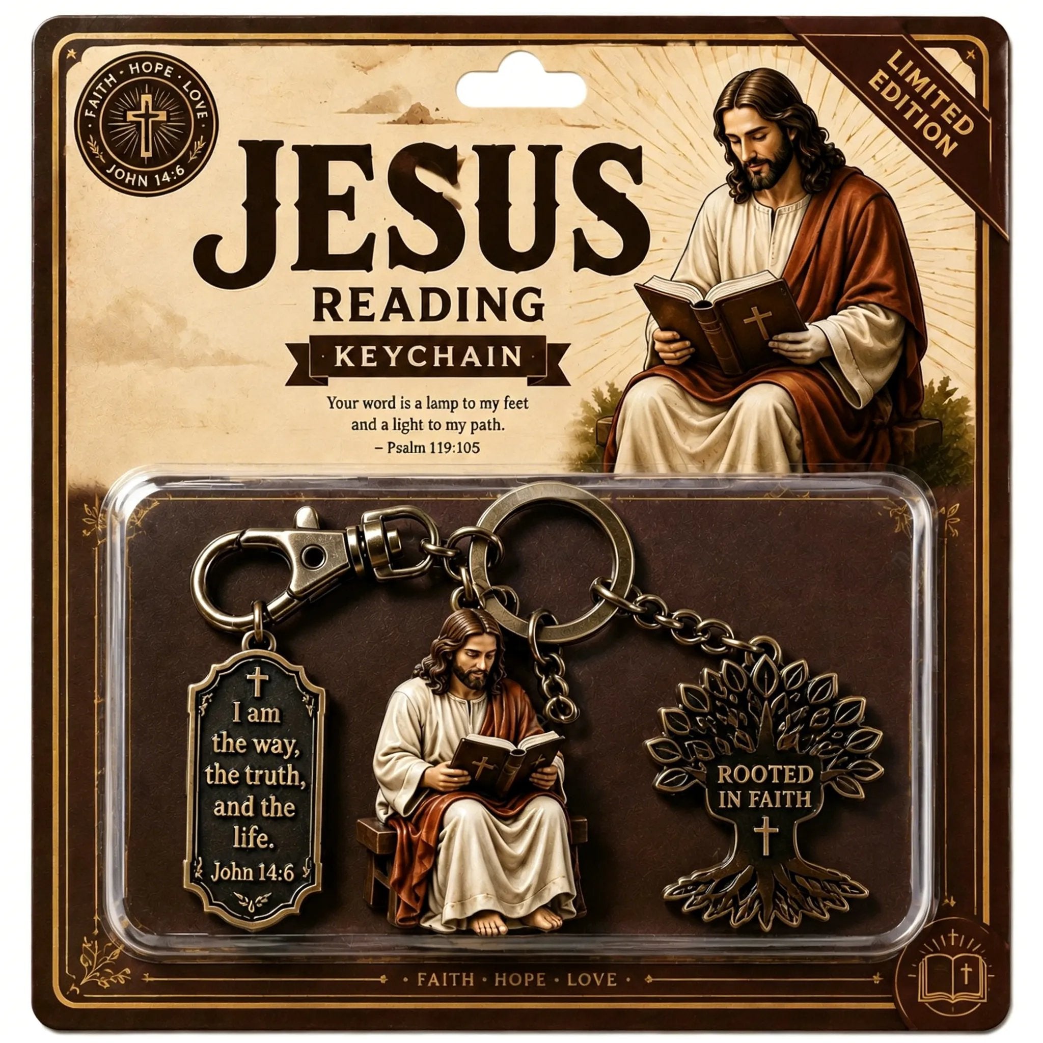 🔥LAST DAY 49% OFF - ✝Jesus Reading Keychain