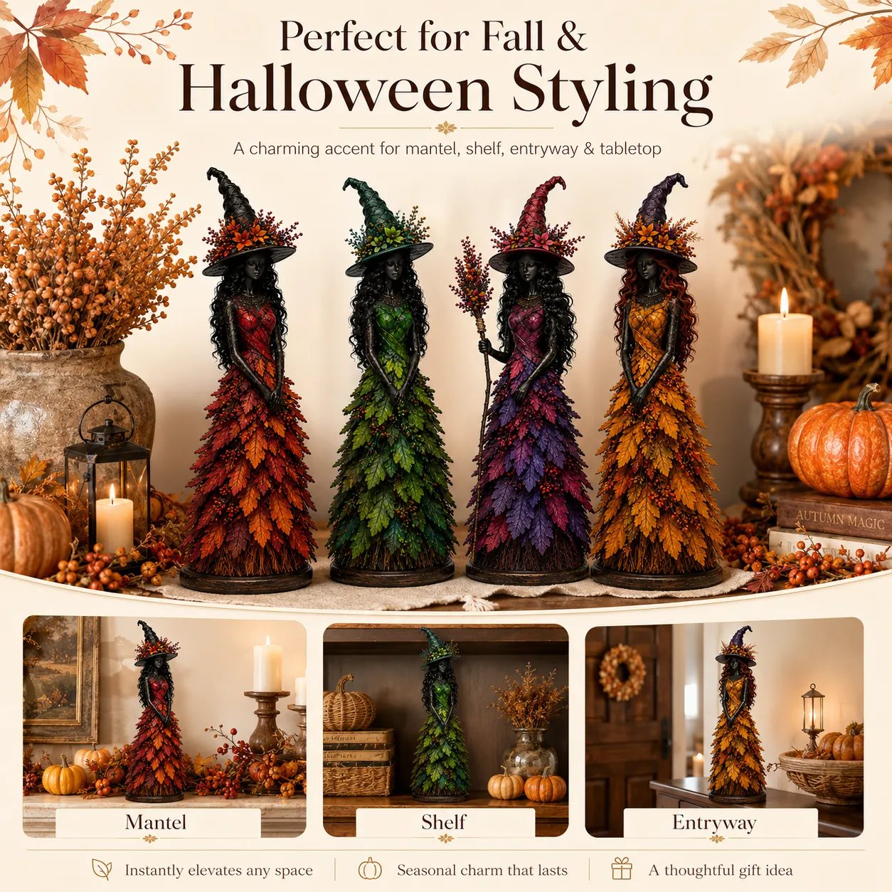 💥LAST DAY: 49% OFF - 🧙 Enchanted Autumn Witch Figurine (📦Buy 2, get free shipping)