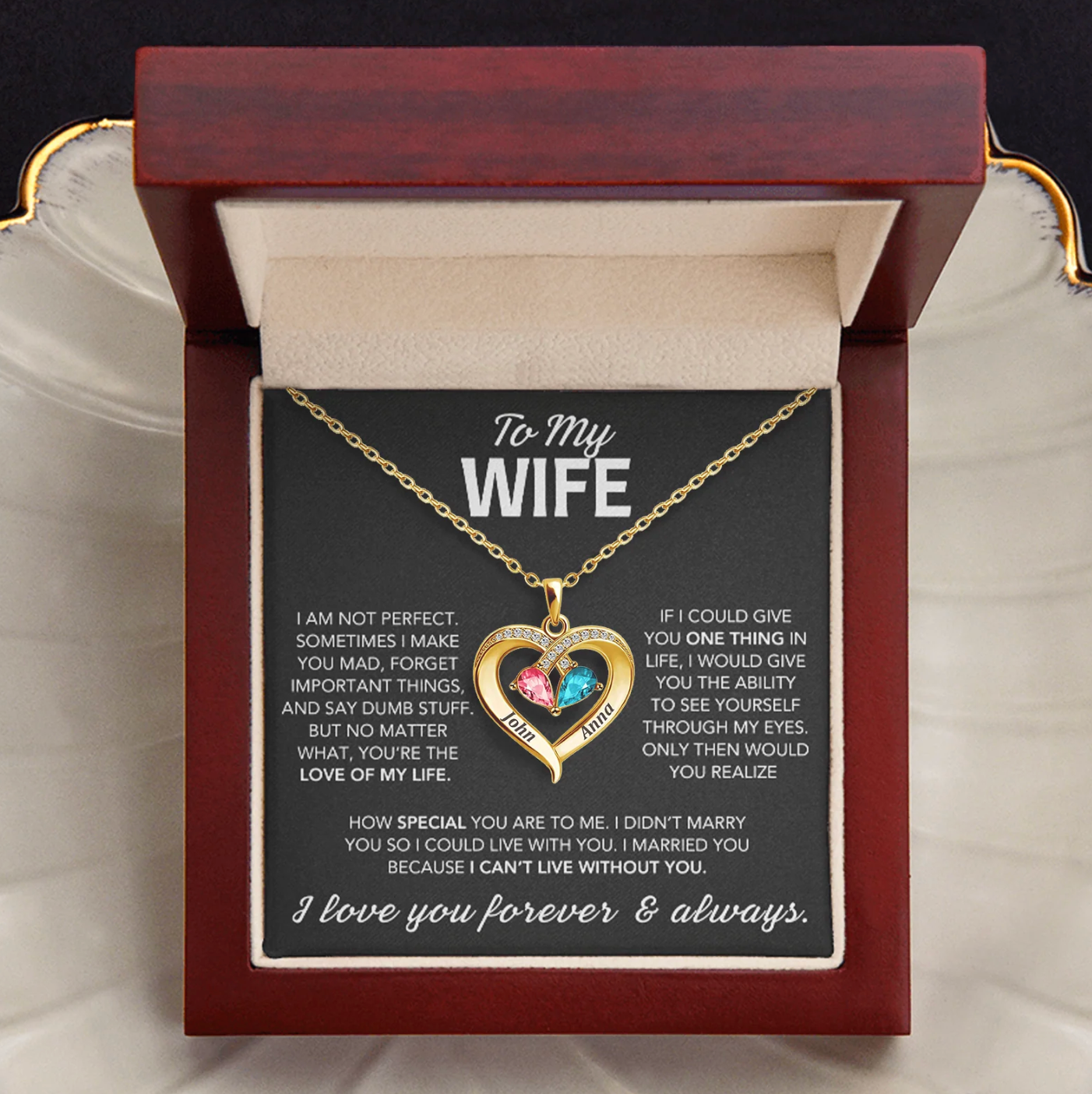 Always Yours – Birthstone Heart Necklace
