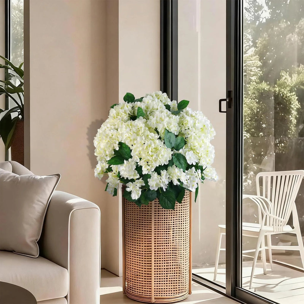 🌼Artificial Hydrangea Flowers for Outdoors – Low-Maintenance Faux Flower Bouquet for Porch, Patio & Garden Decor💐🌸
