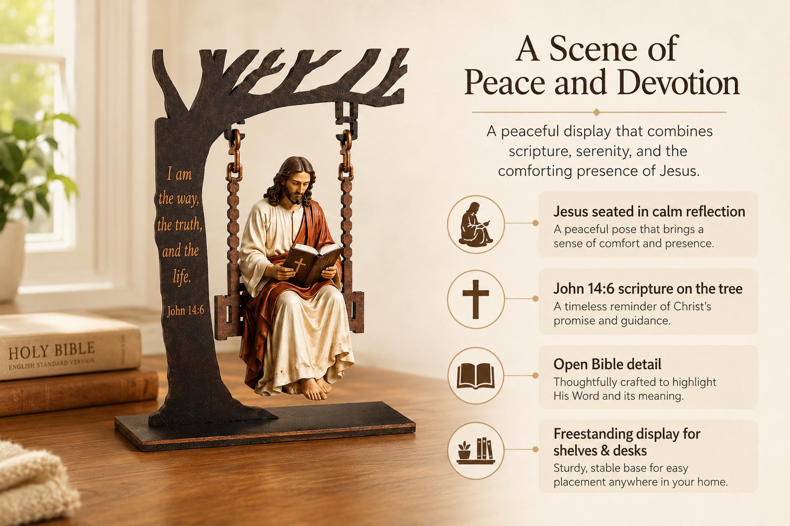 🔥Last Day 49% OFF - ✝️📚Christian Jesus Swing Ornament