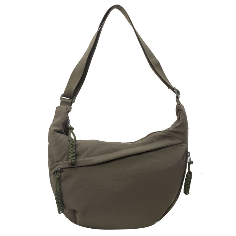 🏆5k sold this week!🔥Designer Direct Sales👜Women's Fashion Plain Color Nylon Crossbody Hobo Bag