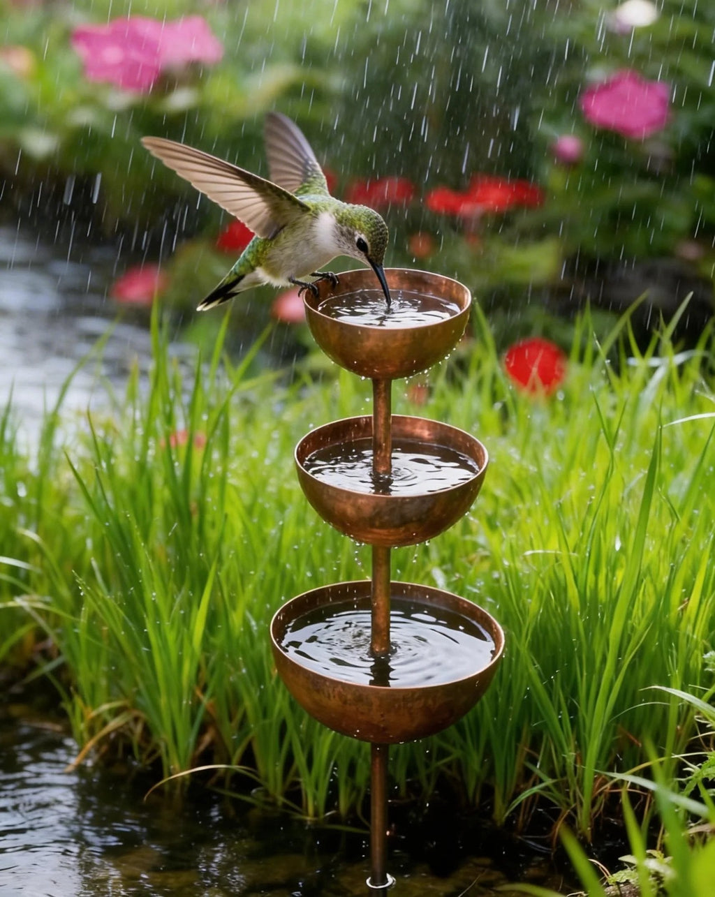 🐦Final Hours Flash Sale ￡12.99!!⚡ Rain Catcher - Plant Support 🌧️Metal Garden Ornament