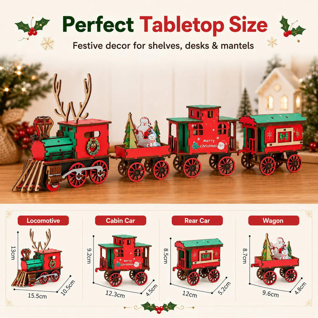 🎅🎄Christmas DIY Kit: 3D wooden train to assemble