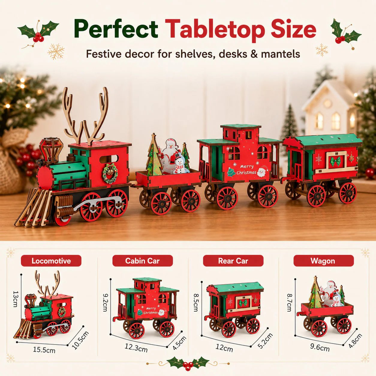 🎅🎄Christmas DIY Kit: 3D wooden train to assemble