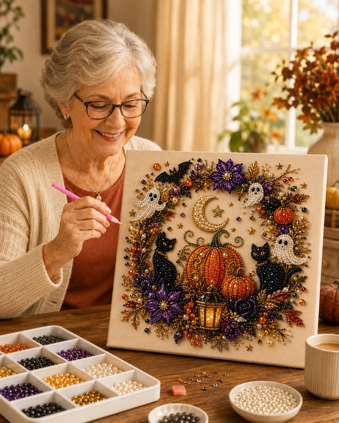 👻 Halloween Ghost Pearl Art DIY Kit