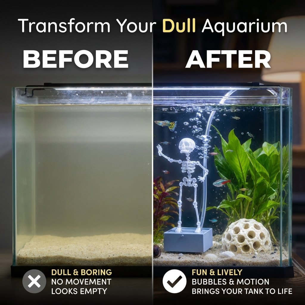 💀 Décoration d'aquarium « Squelette dansant » – Squelette de pirate · Décoration d'aquarium amusante ✨
