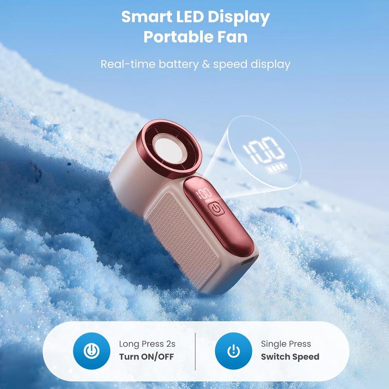 💨 Mini Handheld Fan with LED Display|  🧊6 speeds, 10.7 hours of cool| Weighs nothing – goes anywhere