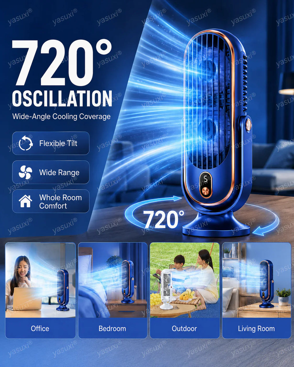 🥳2026 HOT SALE🥳💞50K+ SOLD!💨🌙 50% OFF! Portable Table Fan – 5 speeds, ultra‑quiet, gentle breeze. Perfect for bedroom or office. Stay cool without noise! 😴✨