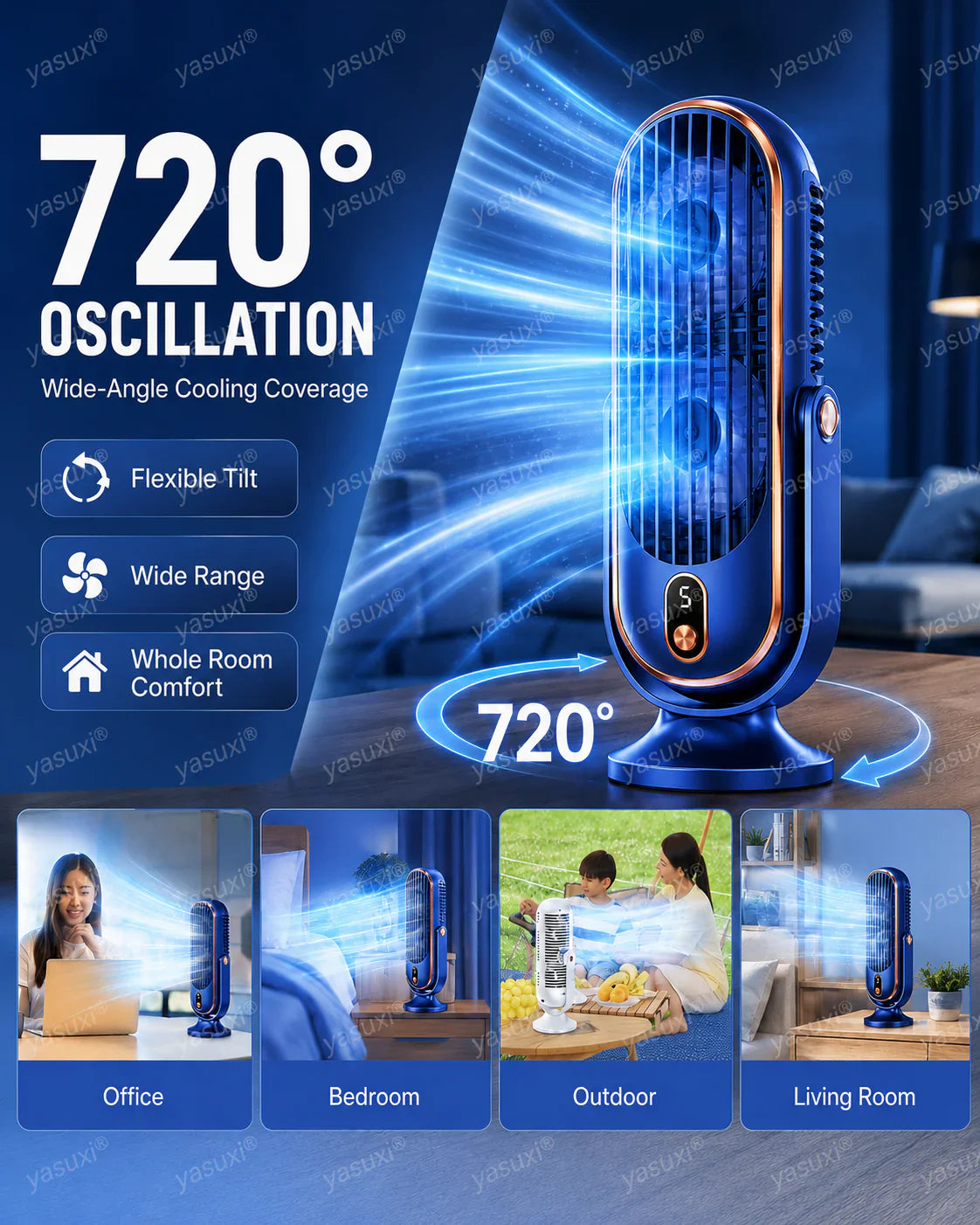 🥳2026 HOT SALE🥳💞50K+ SOLD!💨🌙 50% OFF! Portable Table Fan – 5 speeds, ultra‑quiet, gentle breeze. Perfect for bedroom or office. Stay cool without noise! 😴✨