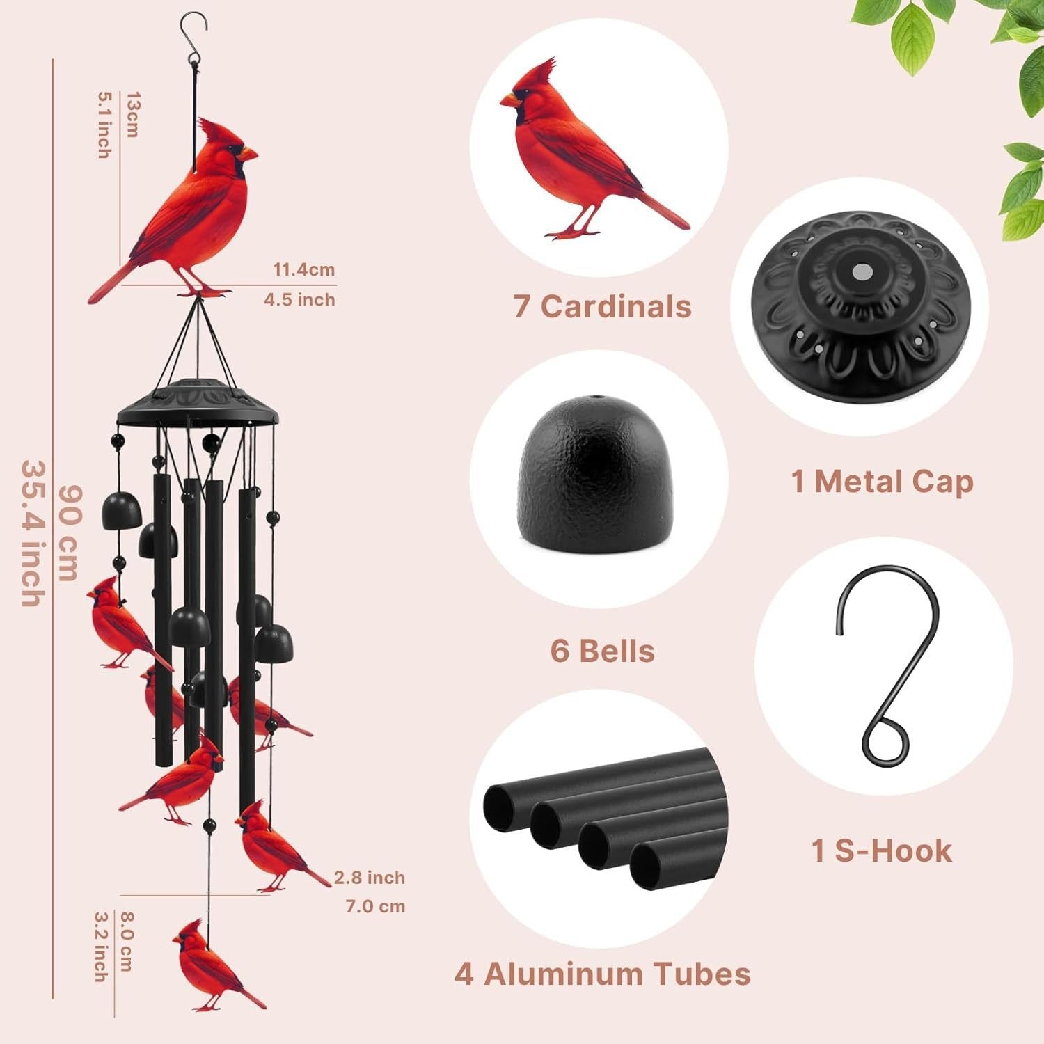🐦Vintage Colorful Hummingbird Wind Chime with Metal Tubes and Bells