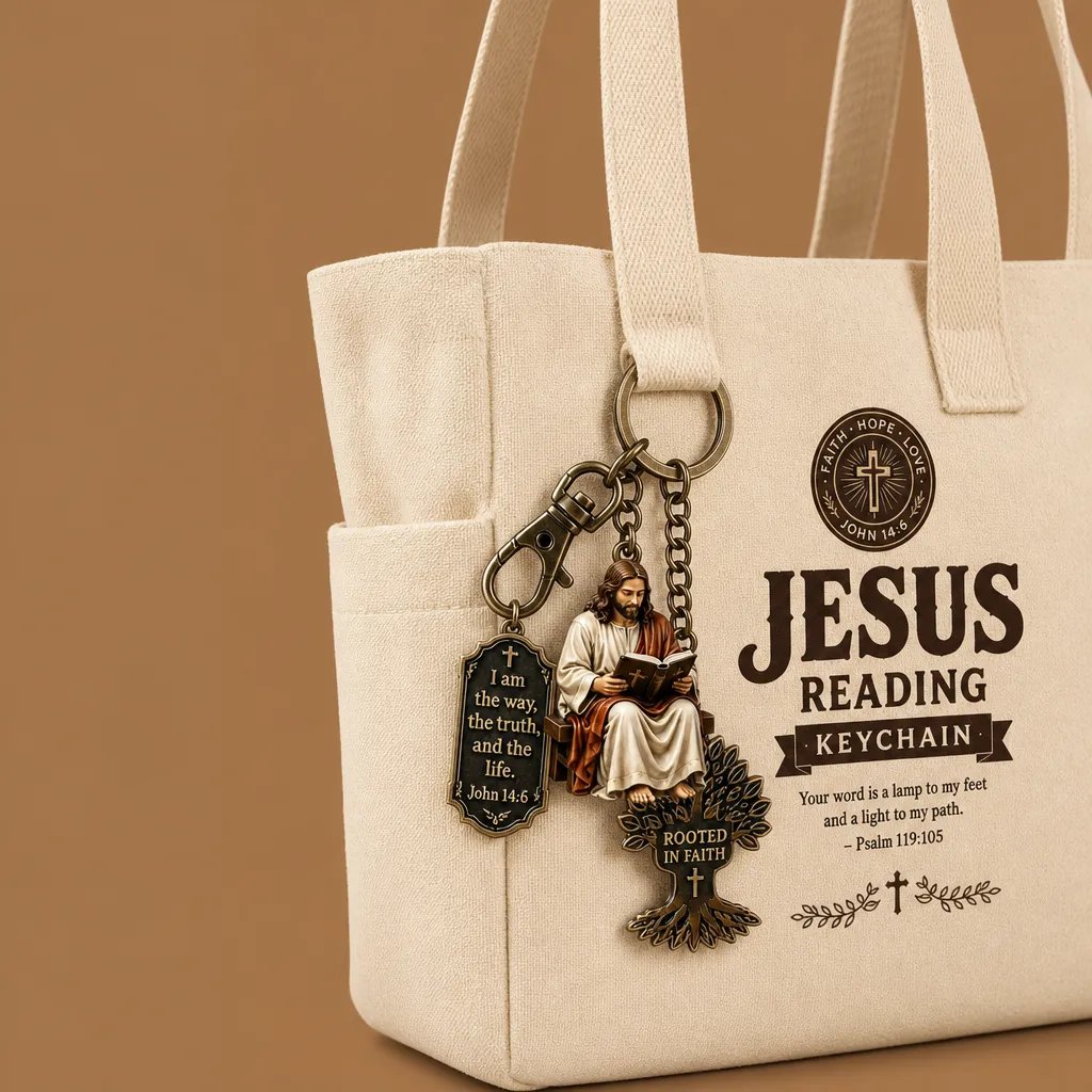 🔥LAST DAY 49% OFF - ✝Jesus Reading Keychain