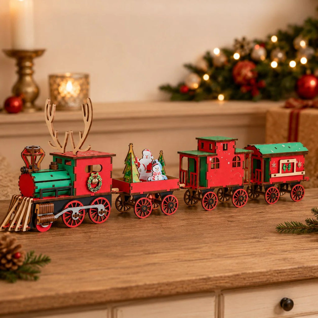 🎅🎄Christmas DIY Kit: 3D wooden train to assemble