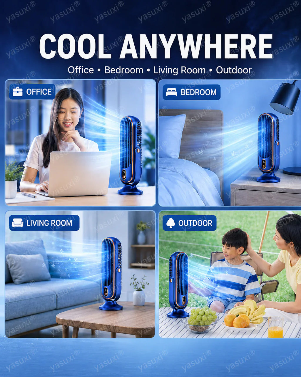 🥳2026 HOT SALE🥳💞50K+ SOLD!💨🌙 50% OFF! Portable Table Fan – 5 speeds, ultra‑quiet, gentle breeze. Perfect for bedroom or office. Stay cool without noise! 😴✨