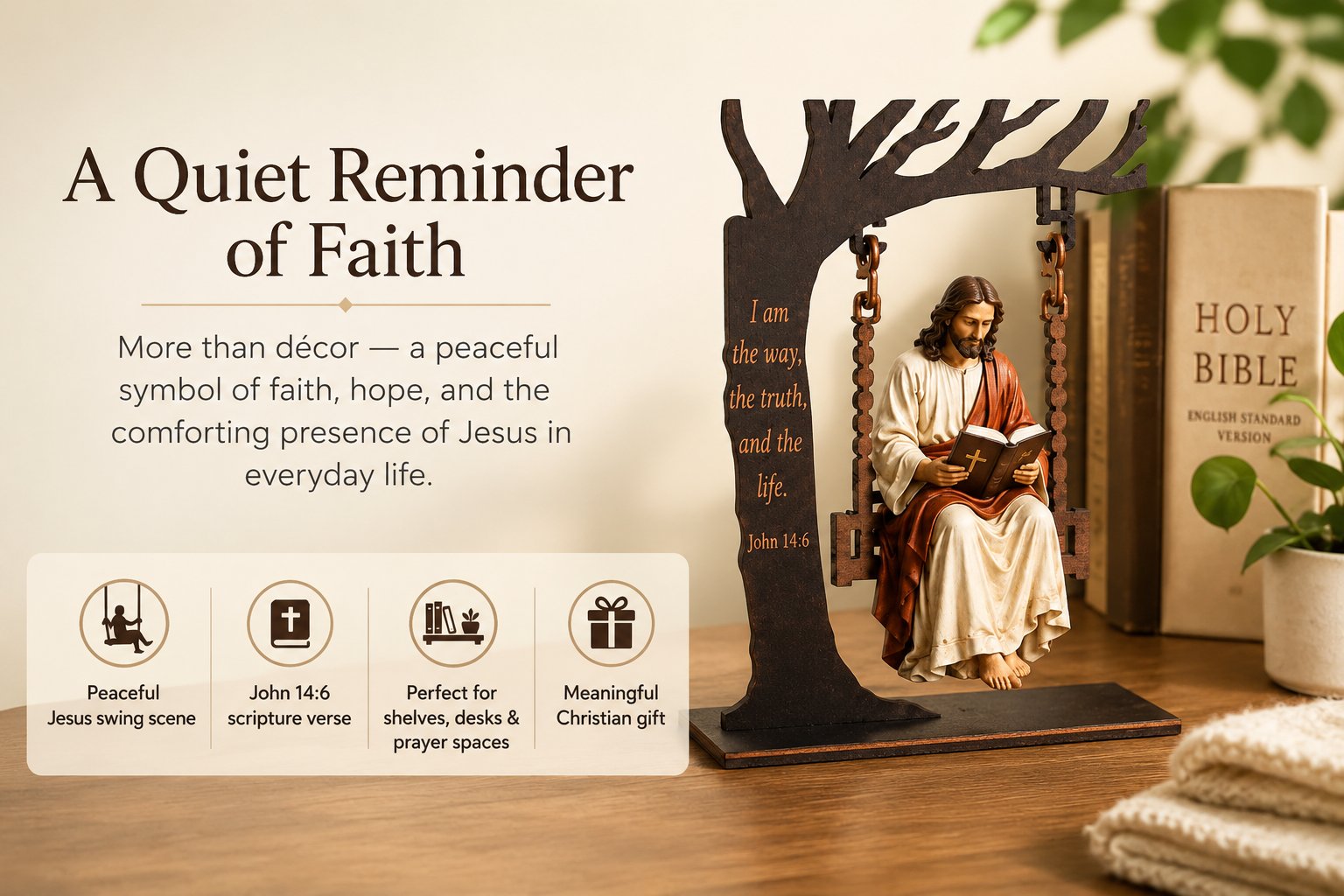 🔥Last Day 49% OFF - ✝️📚Christian Jesus Swing Ornament