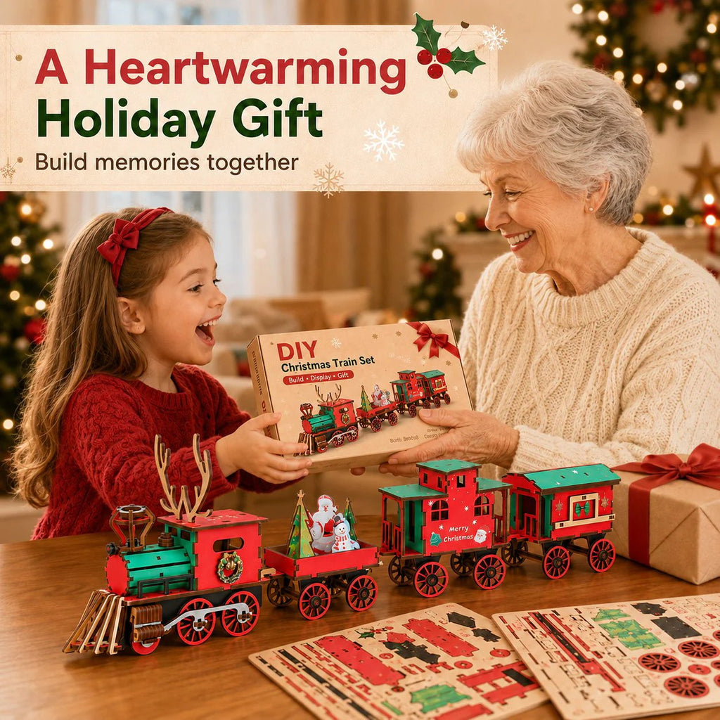 🎅🎄Christmas DIY Kit: 3D wooden train to assemble