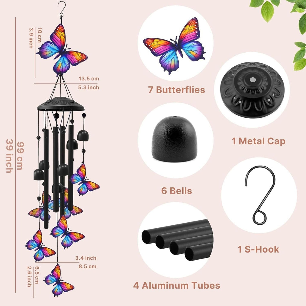 🐦Vintage Colorful Hummingbird Wind Chime with Metal Tubes and Bells