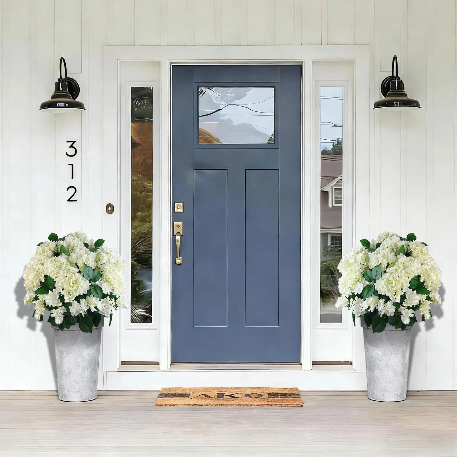 🌼Artificial Hydrangea Flowers for Outdoors – Low-Maintenance Faux Flower Bouquet for Porch, Patio & Garden Decor💐🌸