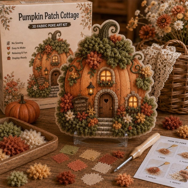 🏡 No-Sew 3D Textile Art Kit: Fairy Village ✨