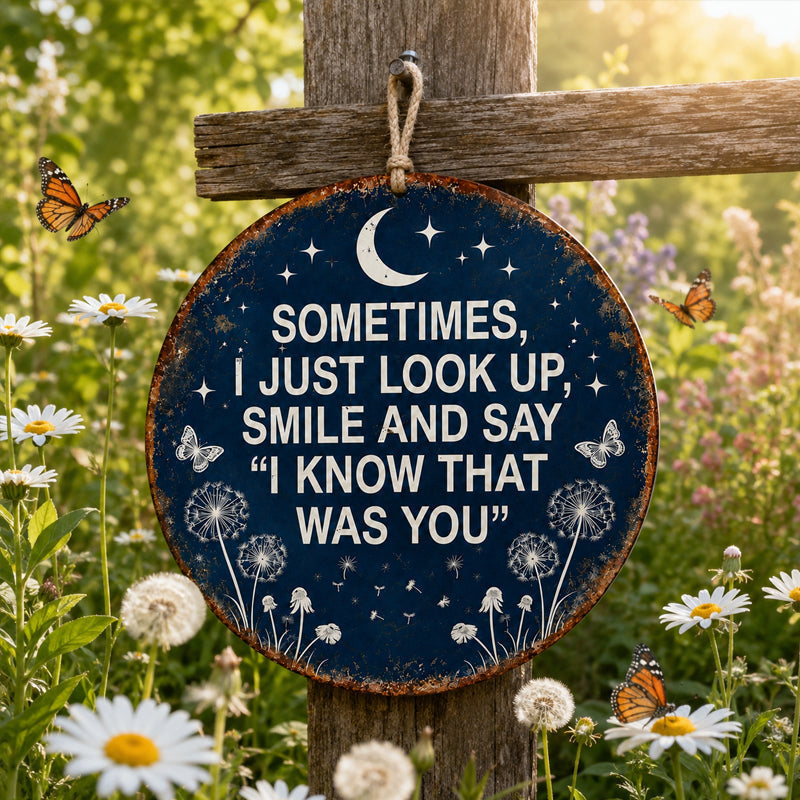 Memorial Garden Hanging Sign – “I Know That Was You” Remembrance Decor