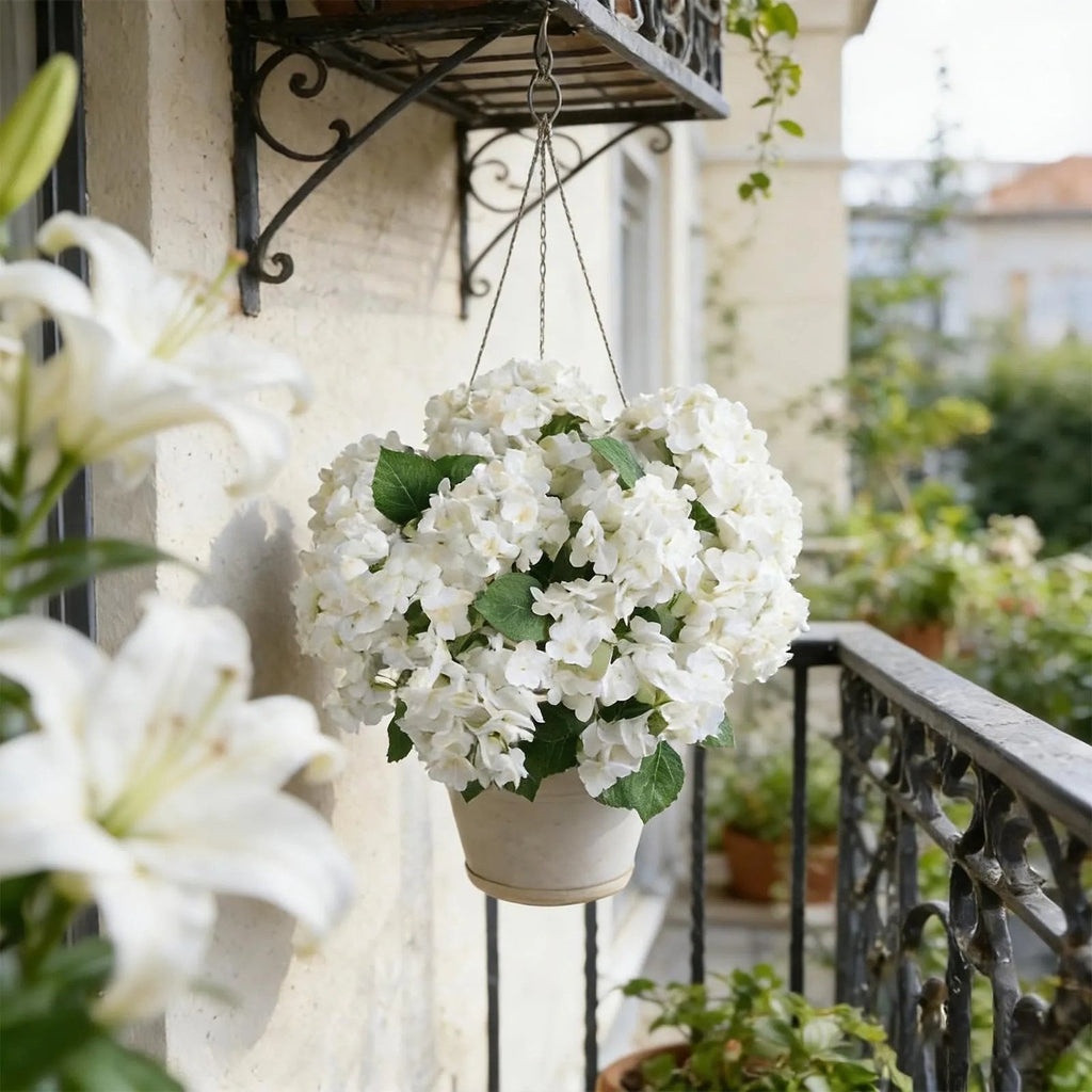 🌼Artificial Hydrangea Flowers for Outdoors – Low-Maintenance Faux Flower Bouquet for Porch, Patio & Garden Decor💐🌸