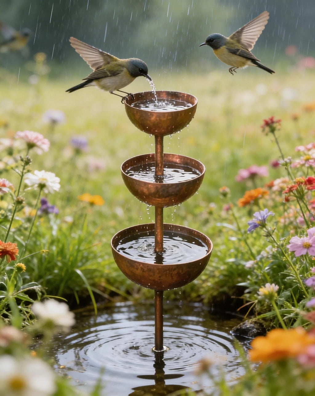 🐦Final Hours Flash Sale ￡12.99!!⚡ Rain Catcher - Plant Support 🌧️Metal Garden Ornament