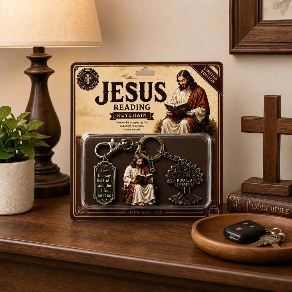 🔥LAST DAY 49% OFF - ✝Jesus Reading Keychain