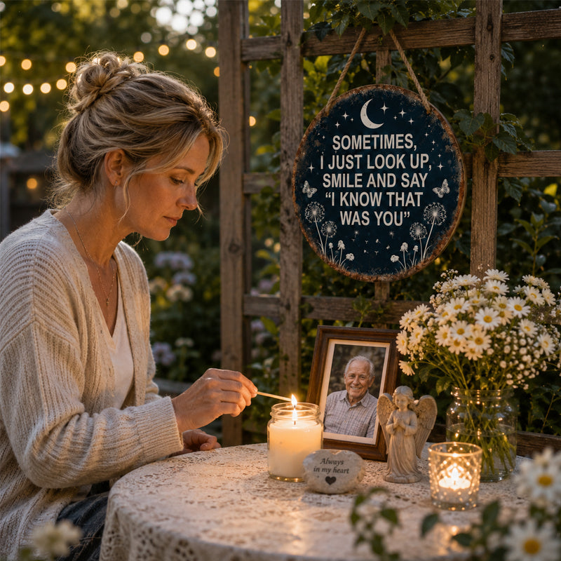 Memorial Garden Hanging Sign – “I Know That Was You” Remembrance Decor