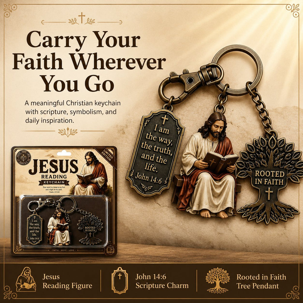 🔥LAST DAY 49% OFF - ✝Jesus Reading Keychain