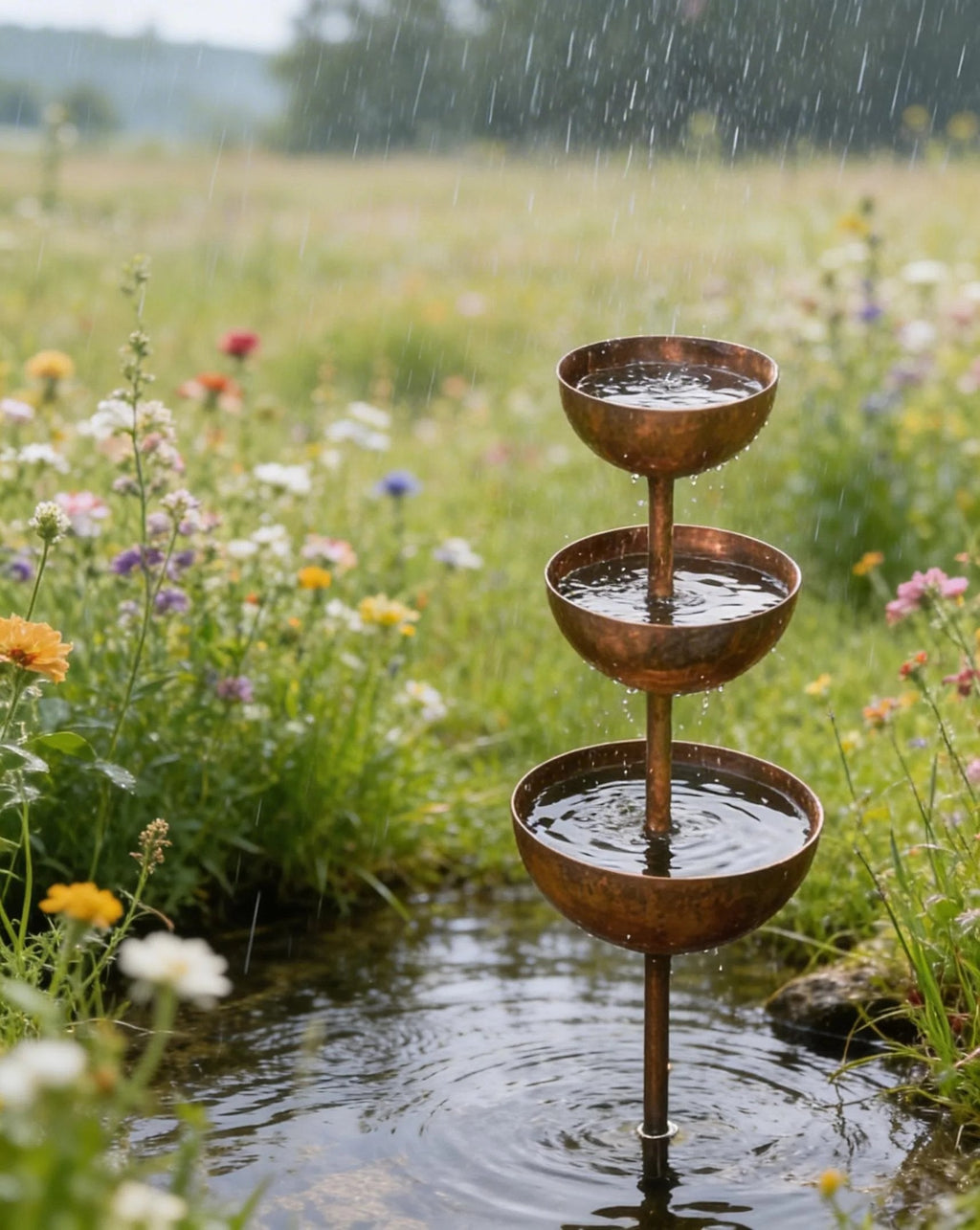 🐦Final Hours Flash Sale ￡12.99!!⚡ Rain Catcher - Plant Support 🌧️Metal Garden Ornament