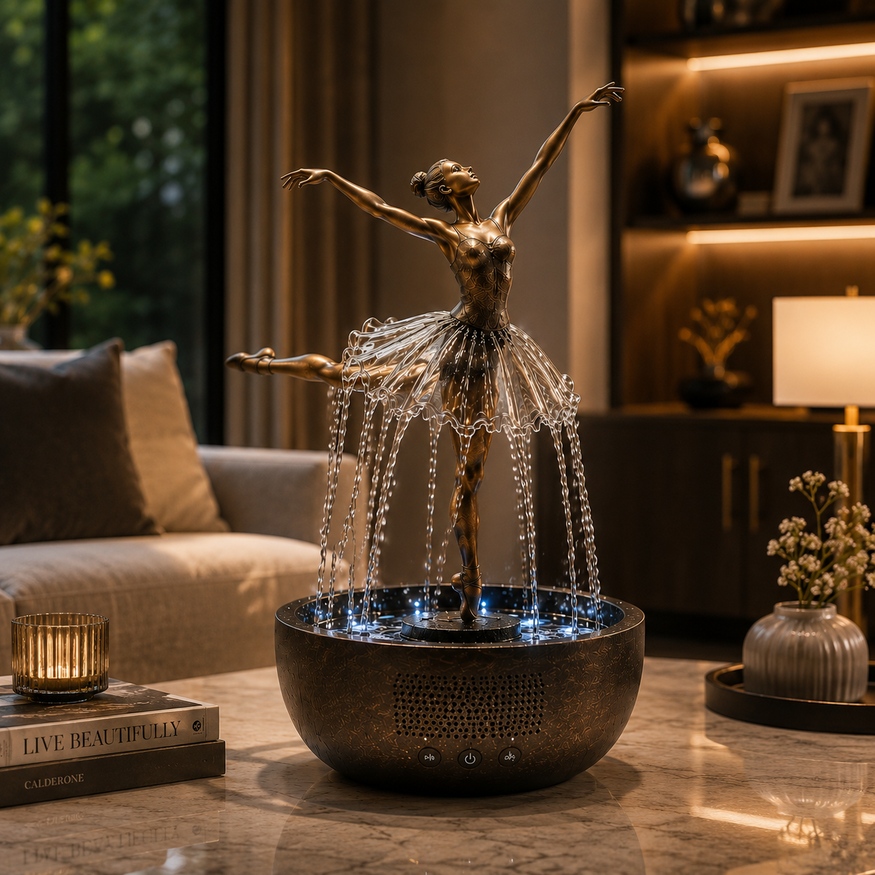 🎁Elegant Ballerina Waterfall Fountain Lamp