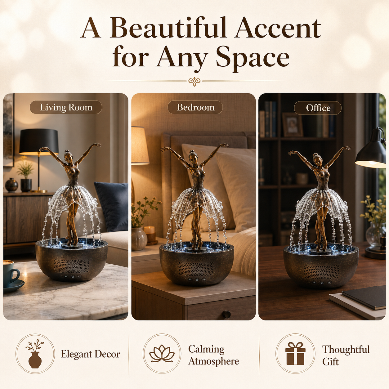 🎁Elegant Ballerina Waterfall Fountain Lamp