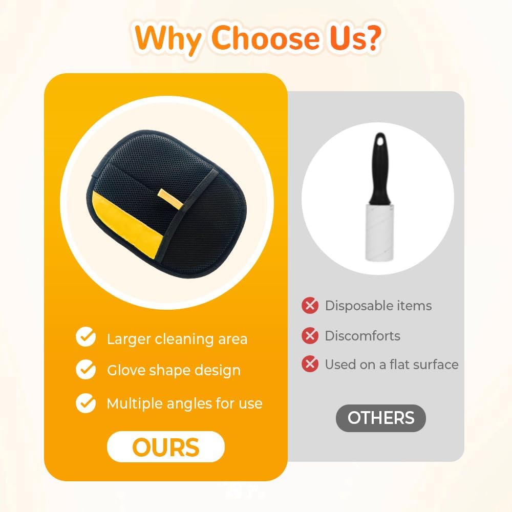 Pet Hair Removal Glove for Dogs & Cats