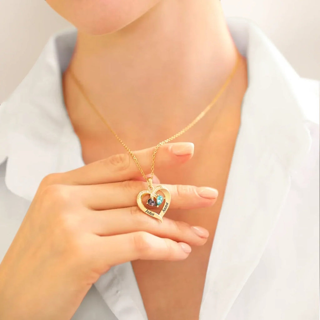 Always Yours – Birthstone Heart Necklace