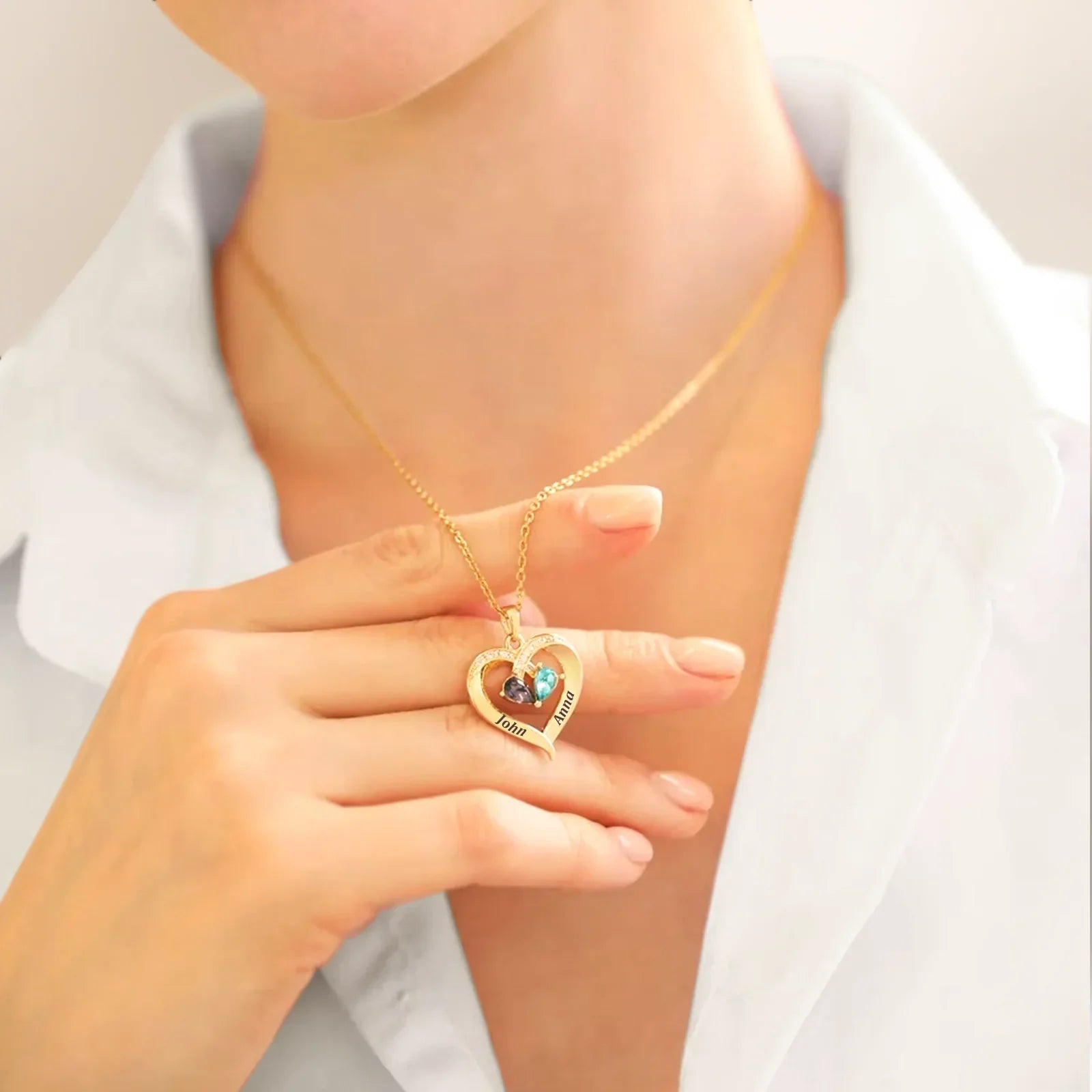 Always Yours – Birthstone Heart Necklace