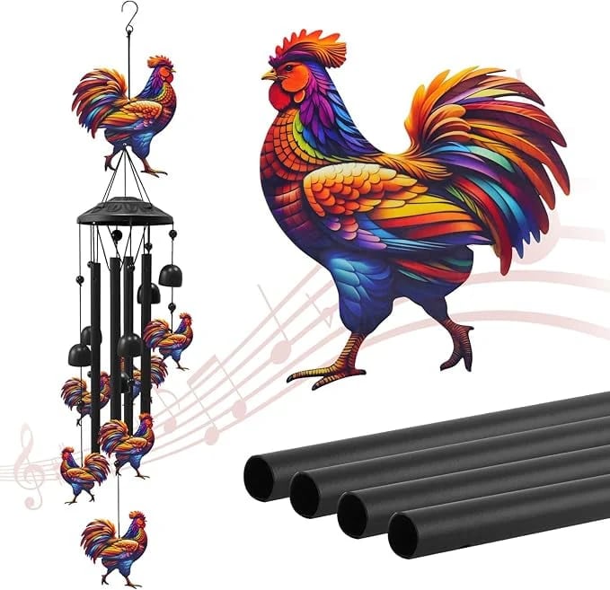 🐦Vintage Colorful Hummingbird Wind Chime with Metal Tubes and Bells