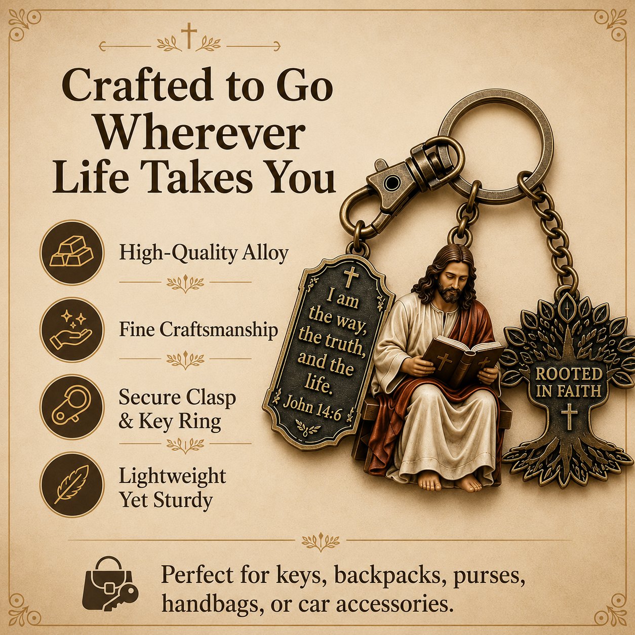 🔥LAST DAY 49% OFF - ✝Jesus Reading Keychain
