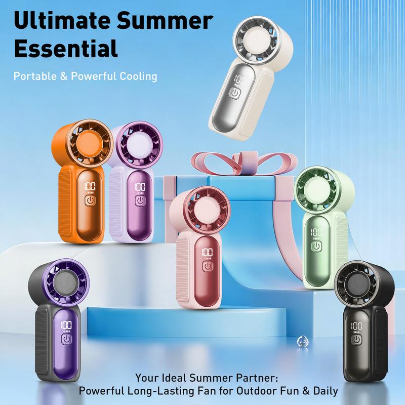 💨 Mini Handheld Fan with LED Display|  🧊6 speeds, 10.7 hours of cool| Weighs nothing – goes anywhere