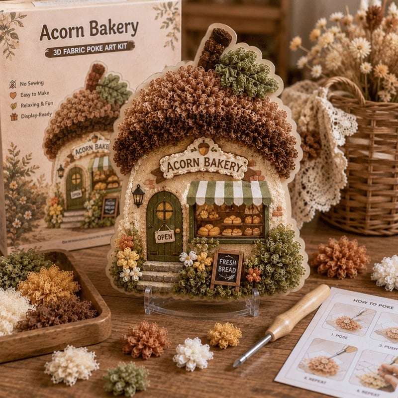 🏡 No-Sew 3D Textile Art Kit: Fairy Village ✨