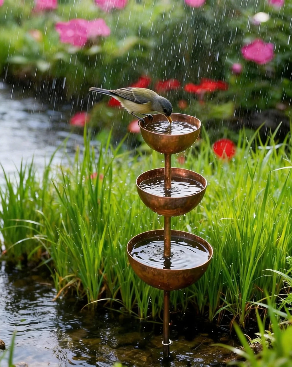 🐦Final Hours Flash Sale ￡12.99!!⚡ Rain Catcher - Plant Support 🌧️Metal Garden Ornament