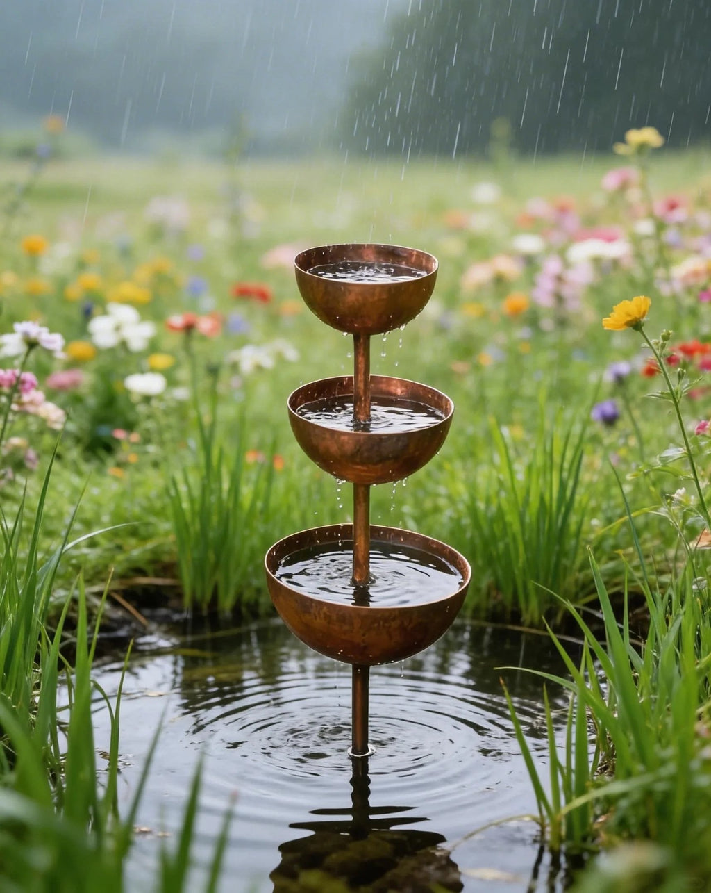 🐦Final Hours Flash Sale ￡12.99!!⚡ Rain Catcher - Plant Support 🌧️Metal Garden Ornament