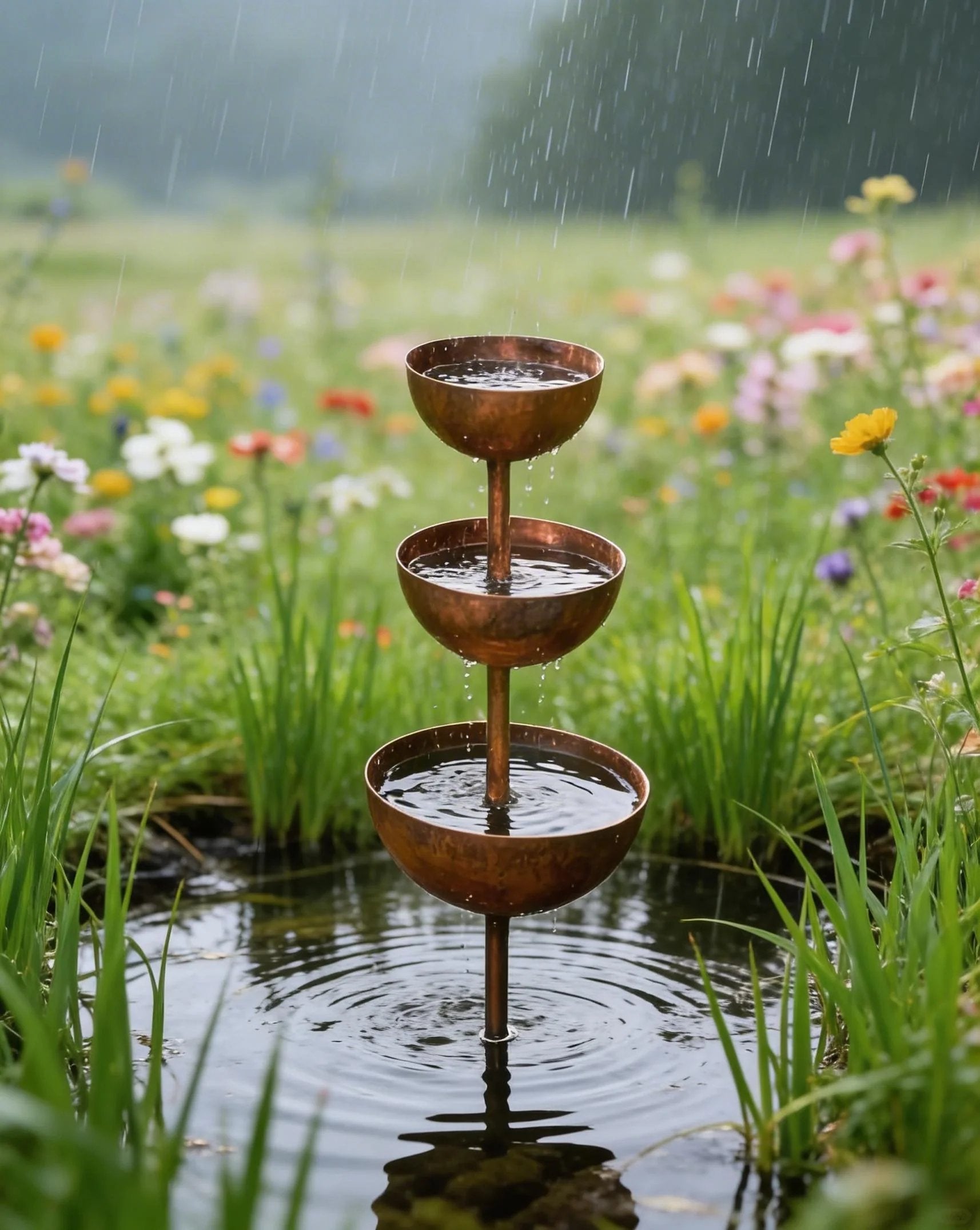 🐦Final Hours Flash Sale ￡12.99!!⚡ Rain Catcher - Plant Support 🌧️Metal Garden Ornament